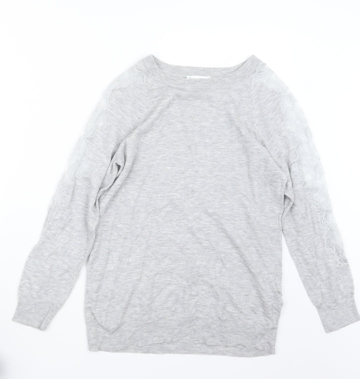 Warehouse Womens Grey Knit Pullover Jumper Size 10