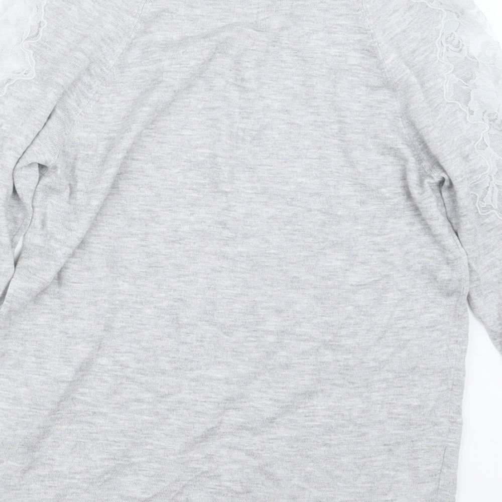 Warehouse Womens Grey  Knit Pullover Jumper Size 10
