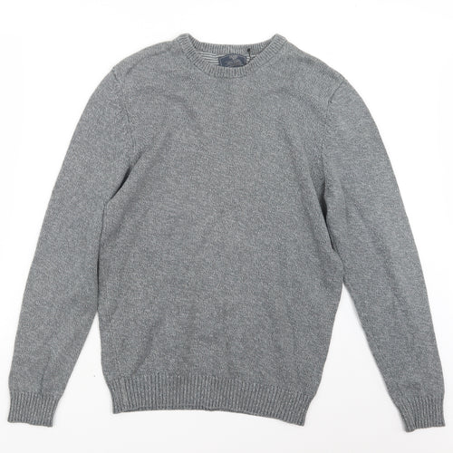 Atlantic Bay Mens Grey  Knit Pullover Jumper Size S