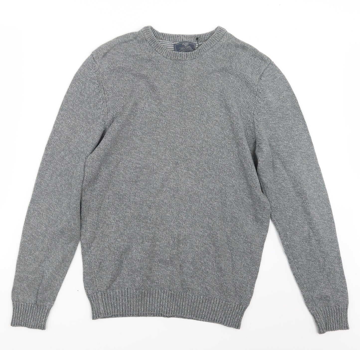 Atlantic Bay Mens Grey  Knit Pullover Jumper Size S