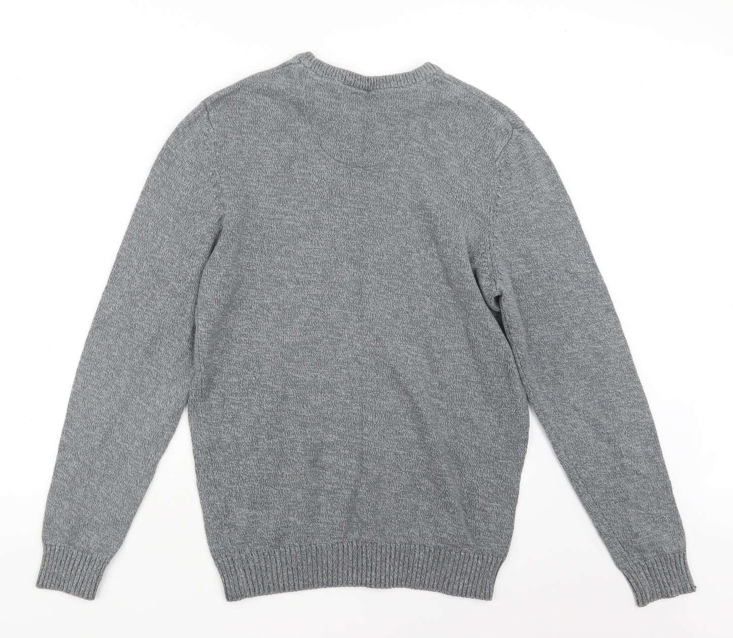 Atlantic Bay Mens Grey  Knit Pullover Jumper Size S