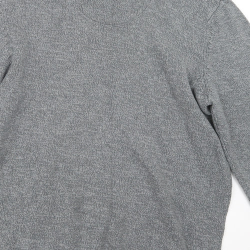 Atlantic Bay Mens Grey  Knit Pullover Jumper Size S