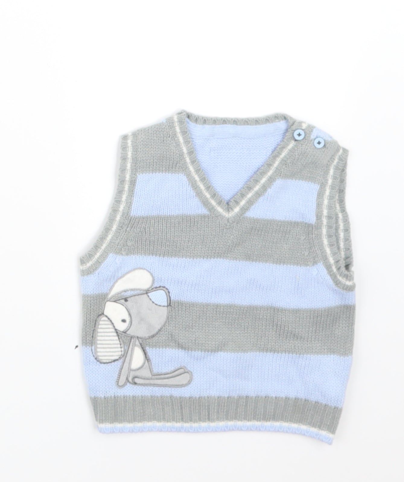 George Boys Blue Striped Knit Pullover Jumper Size 3-6 Months