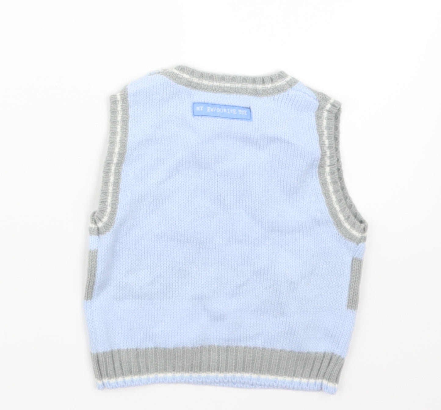 George Boys Blue Striped Knit Pullover Jumper Size 3-6 Months