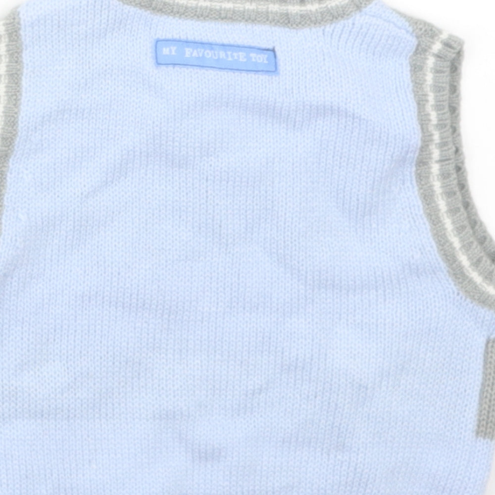 George Boys Blue Striped Knit Pullover Jumper Size 3-6 Months