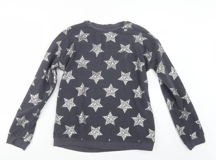 George Girls Grey Geometric Top Pyjama Top Size 13-14 Years - Stars
