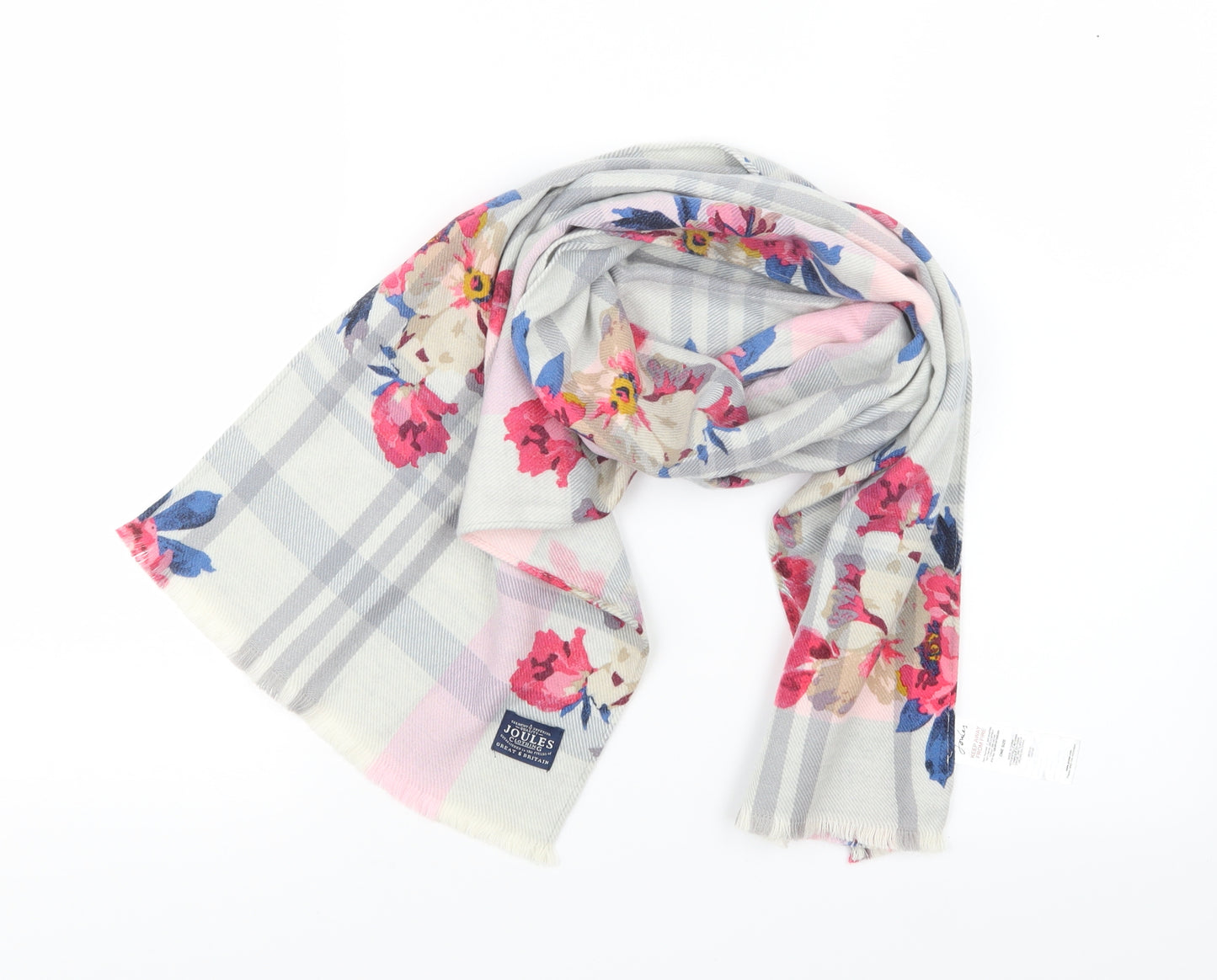 Joules Womens Pink Geometric Knit  Scarf
