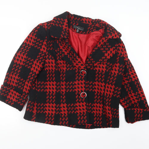 SF Collection  Womens Red Geometric  Jacket  Size 16