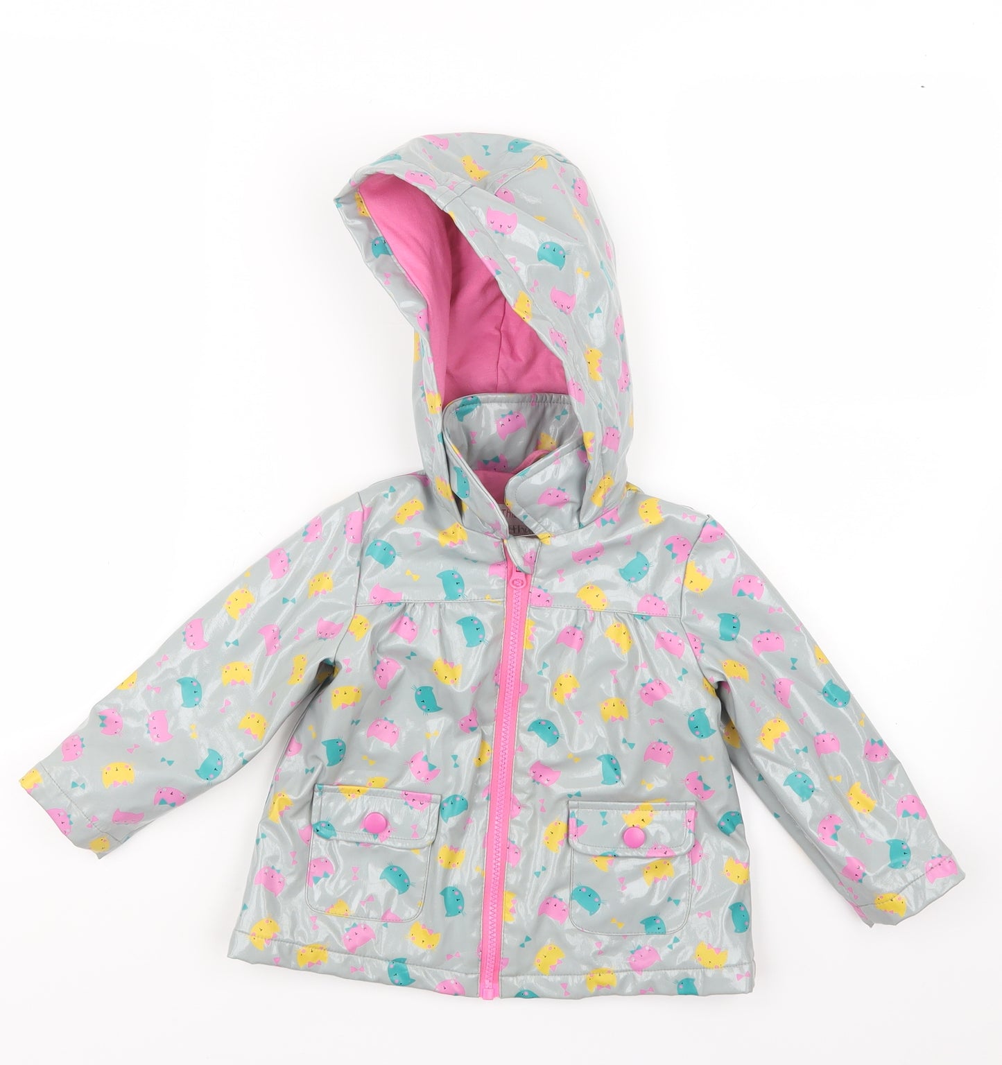 TU Girls Grey Geometric  Jacket Coat Size 9-12 Months