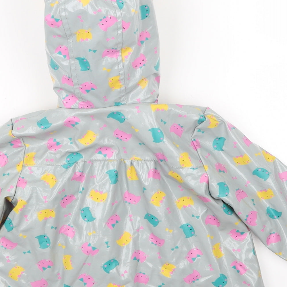 TU Girls Grey Geometric  Jacket Coat Size 9-12 Months