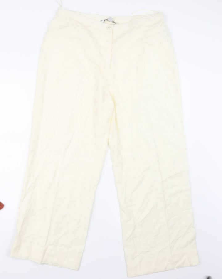 Joanna Hope Womens Ivory Trousers Size 14 L26 in