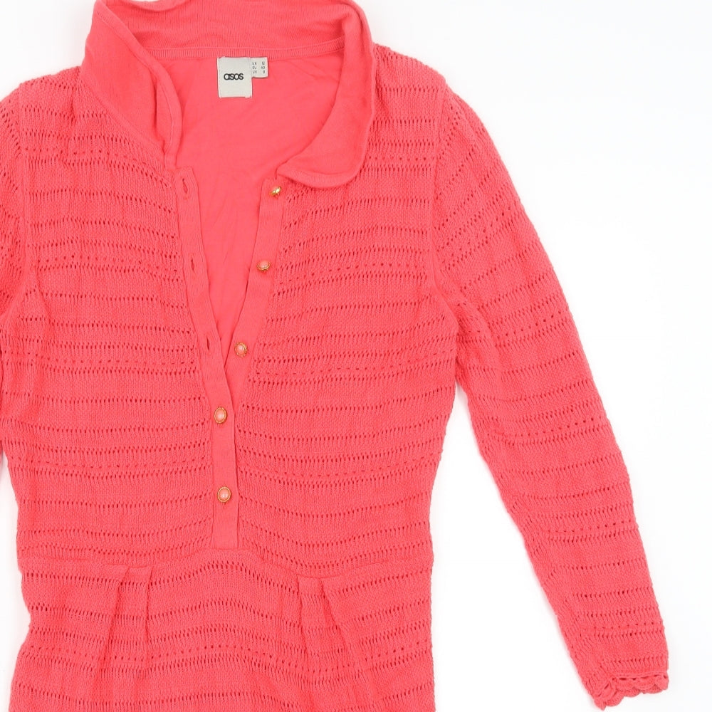 ASOS Womens Pink  Knit Jumper Dress  Size 12