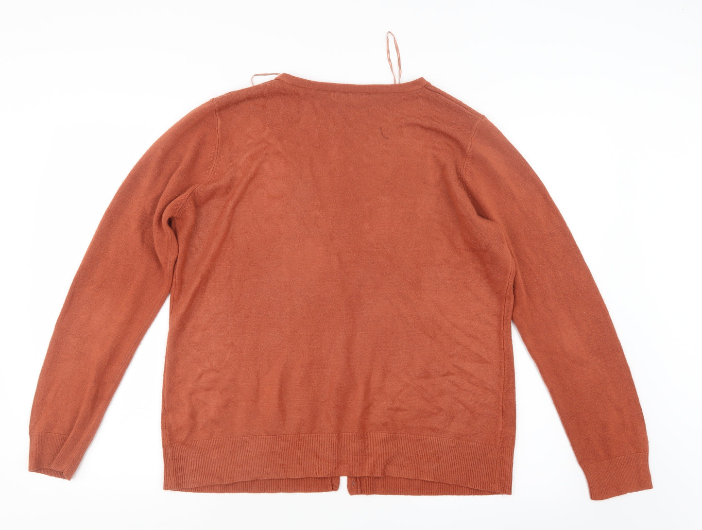 TU Womens Orange  Knit Cardigan Jumper Size 20