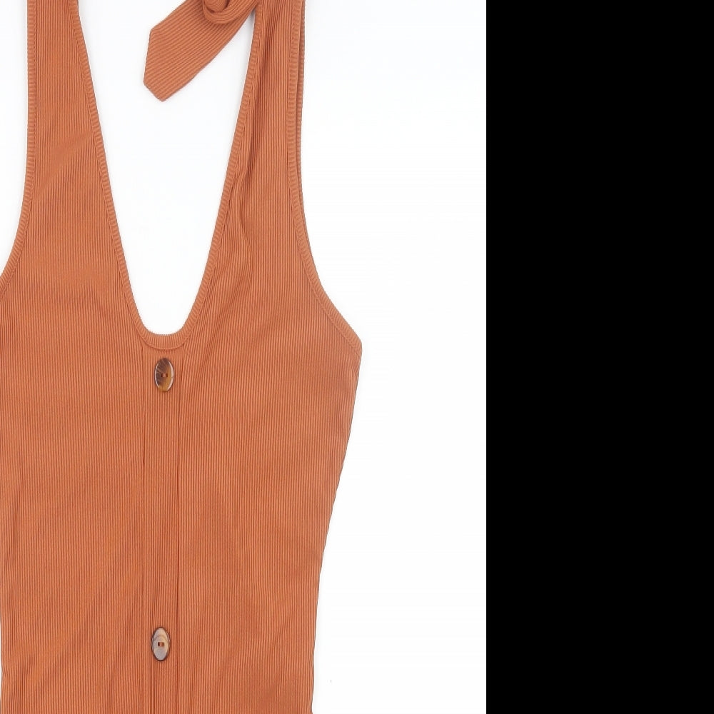 PRETTYLITTLETHING Womens Orange   Basic T-Shirt Size 8