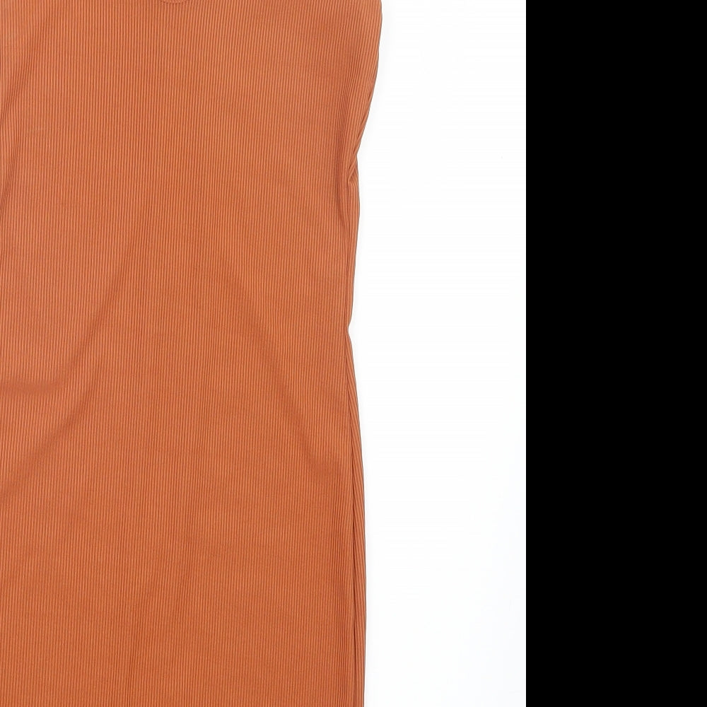 PRETTYLITTLETHING Womens Orange   Basic T-Shirt Size 8
