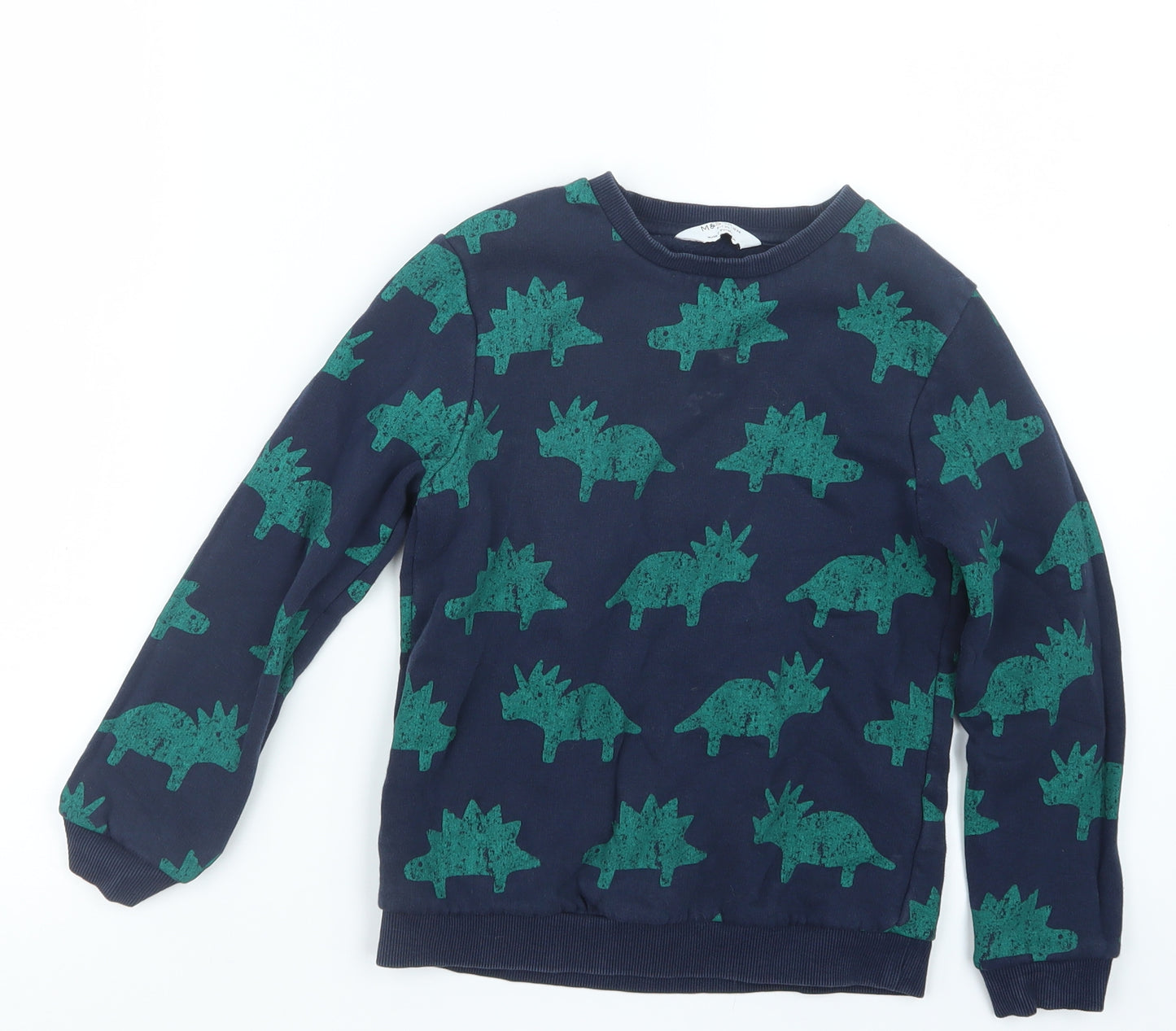 Marks and Spencer Boys Blue Geometric  Pullover Jumper Size 6-7 Years