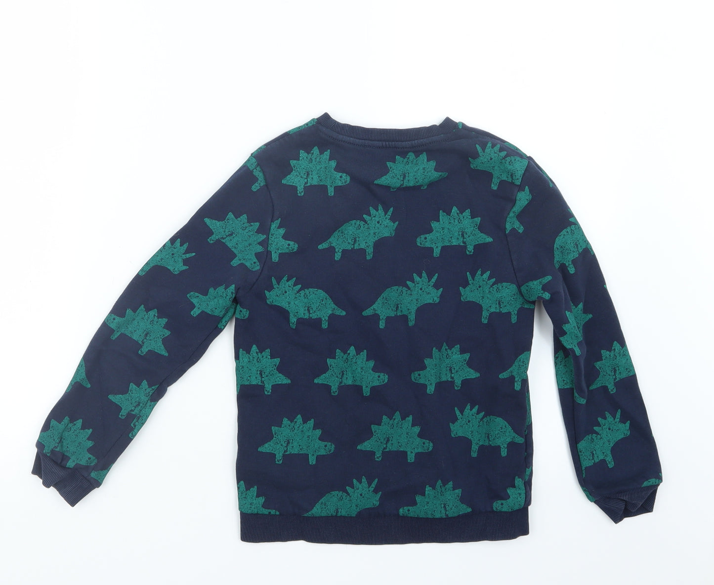 Marks and Spencer Boys Blue Geometric  Pullover Jumper Size 6-7 Years