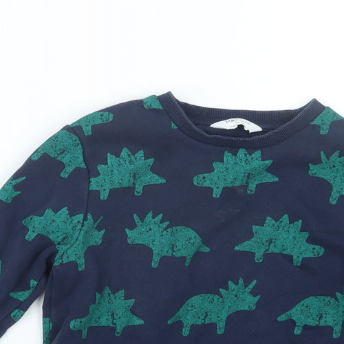 Marks and Spencer Boys Blue Geometric  Pullover Jumper Size 6-7 Years