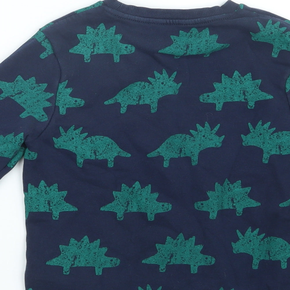 Marks and Spencer Boys Blue Geometric  Pullover Jumper Size 6-7 Years