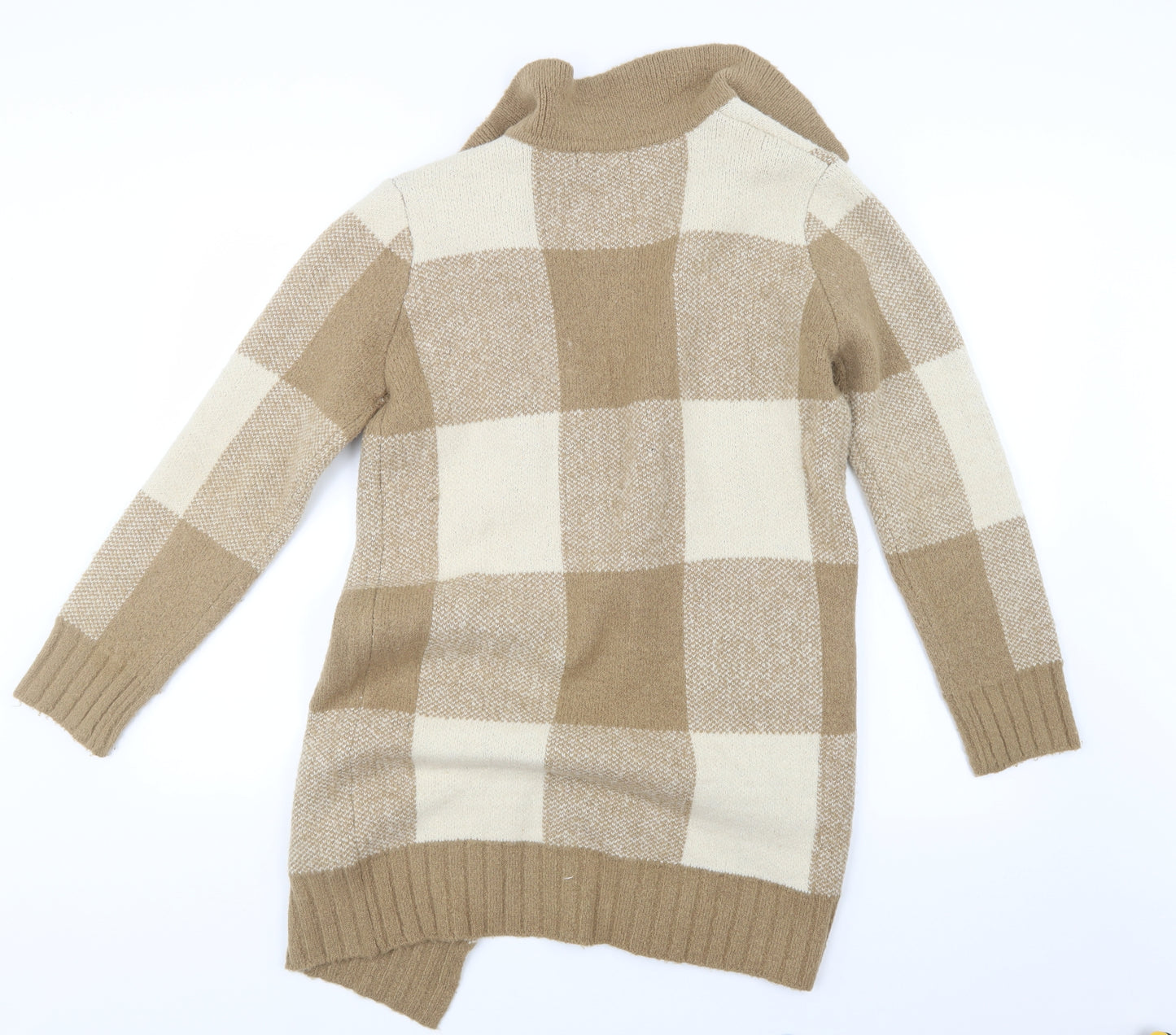Atmosphere Womens Beige Check Knit Cardigan Jumper Size 10