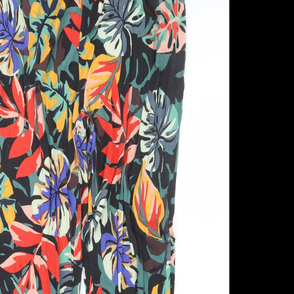 Papaya Womens Red Floral  Trousers  Size 16 L27.5 in