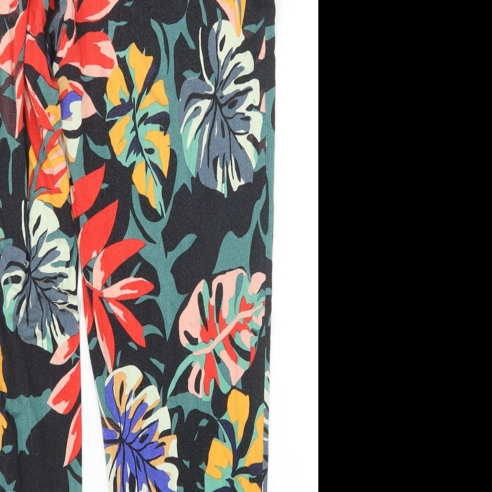Papaya Womens Red Floral  Trousers  Size 16 L27.5 in