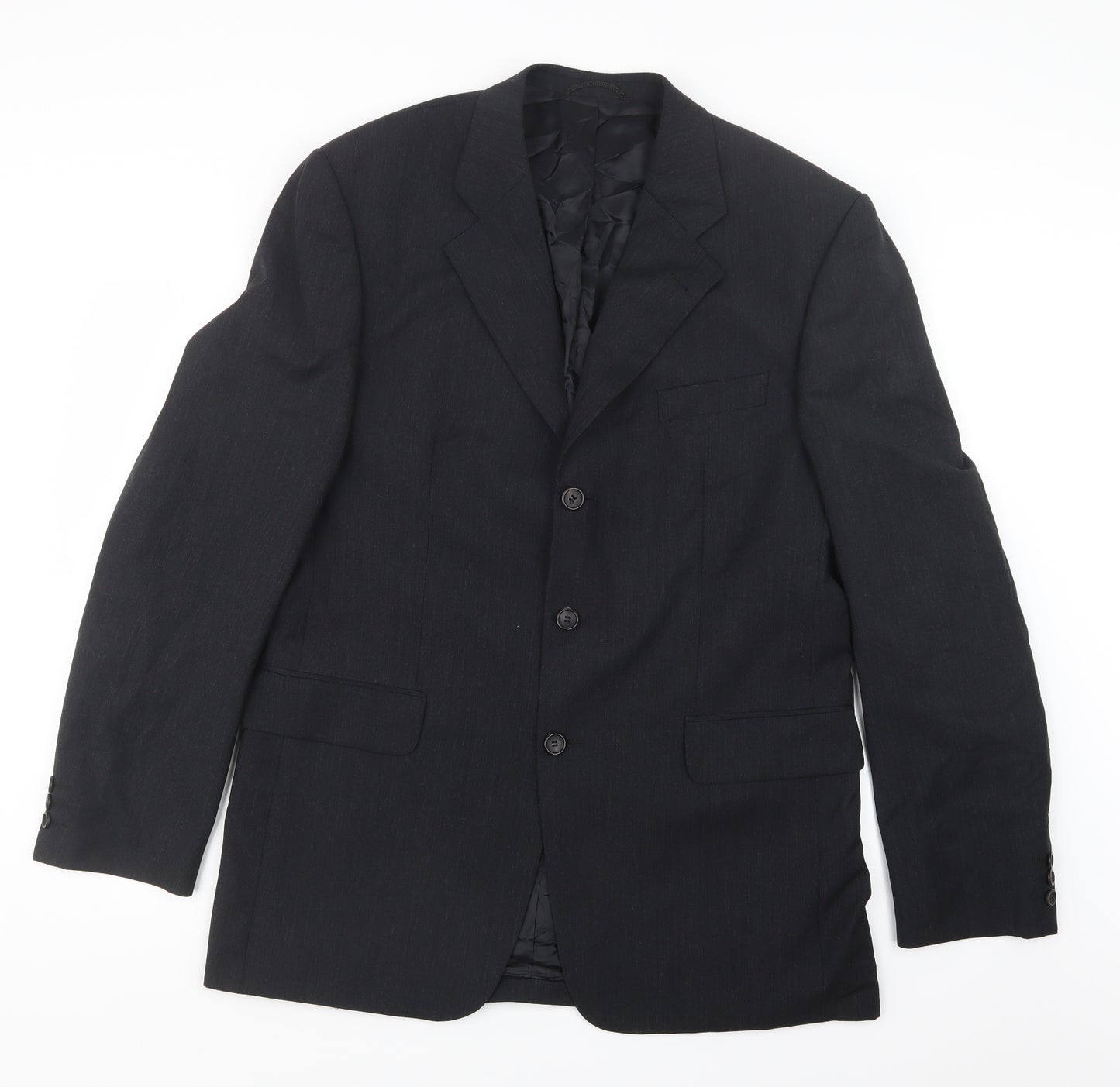 Tessuto Mens Black   Jacket Suit Jacket Size 40