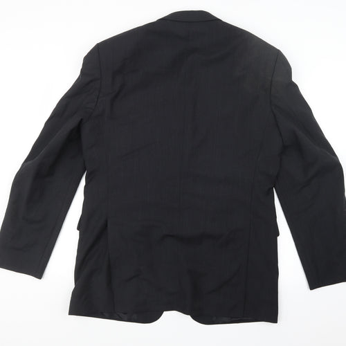 Tessuto Mens Black   Jacket Suit Jacket Size 40