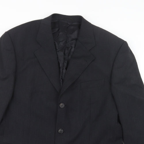 Tessuto Mens Black   Jacket Suit Jacket Size 40