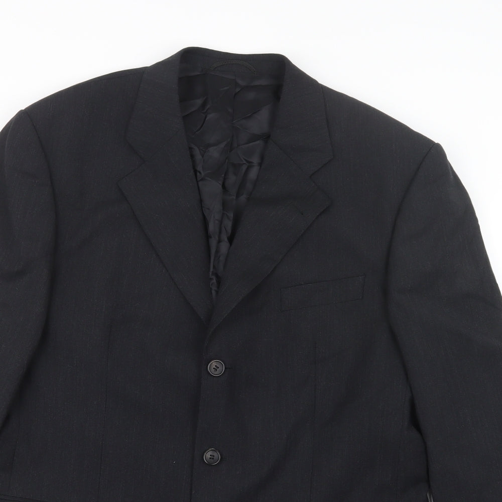 Tessuto Mens Black   Jacket Suit Jacket Size 40