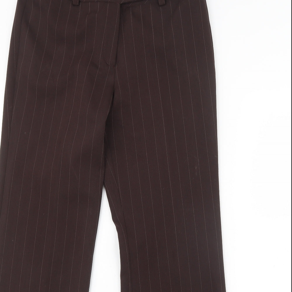 Dorothy Perkins Womens Brown Striped  Trousers  Size 12 L31 in
