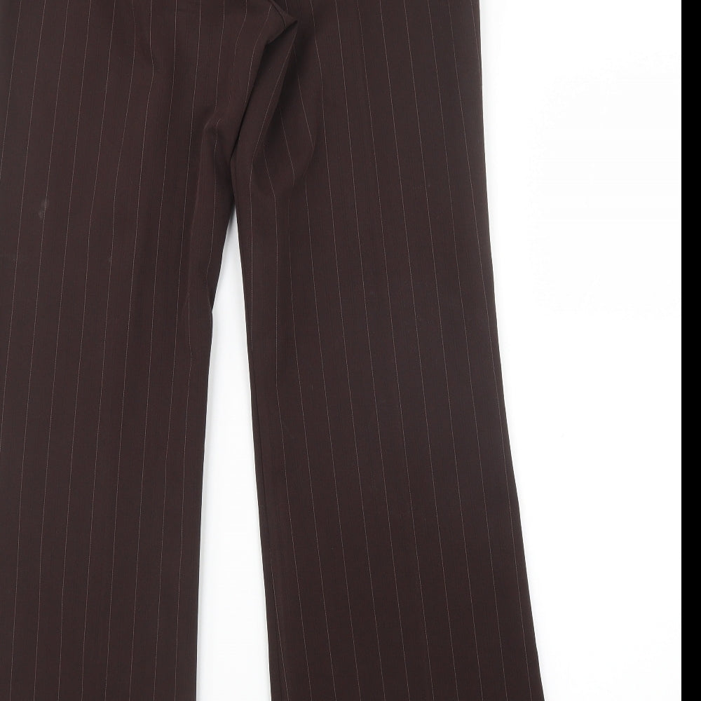Dorothy Perkins Womens Brown Striped  Trousers  Size 12 L31 in