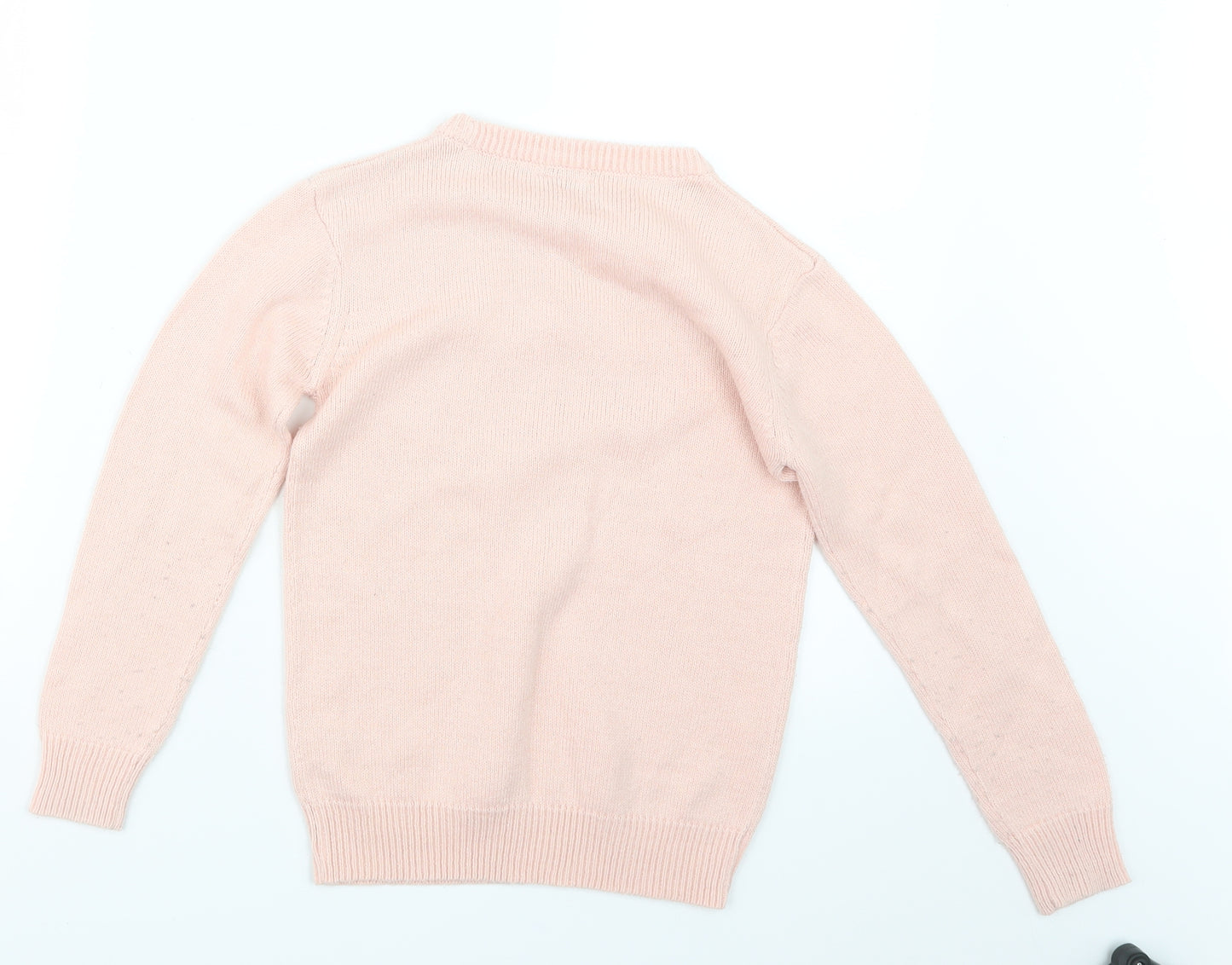 Matalan Girls Pink  Knit Pullover Jumper Size 8-9 Years