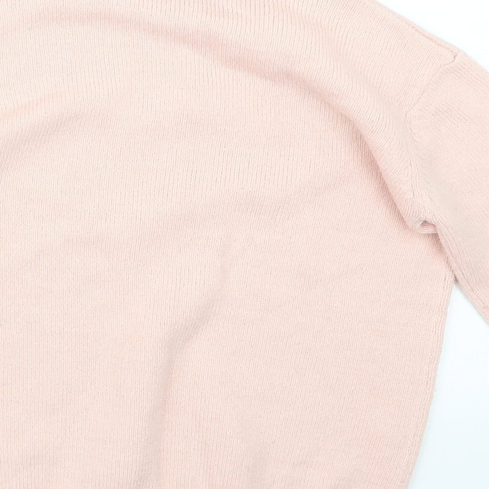 Matalan Girls Pink  Knit Pullover Jumper Size 8-9 Years