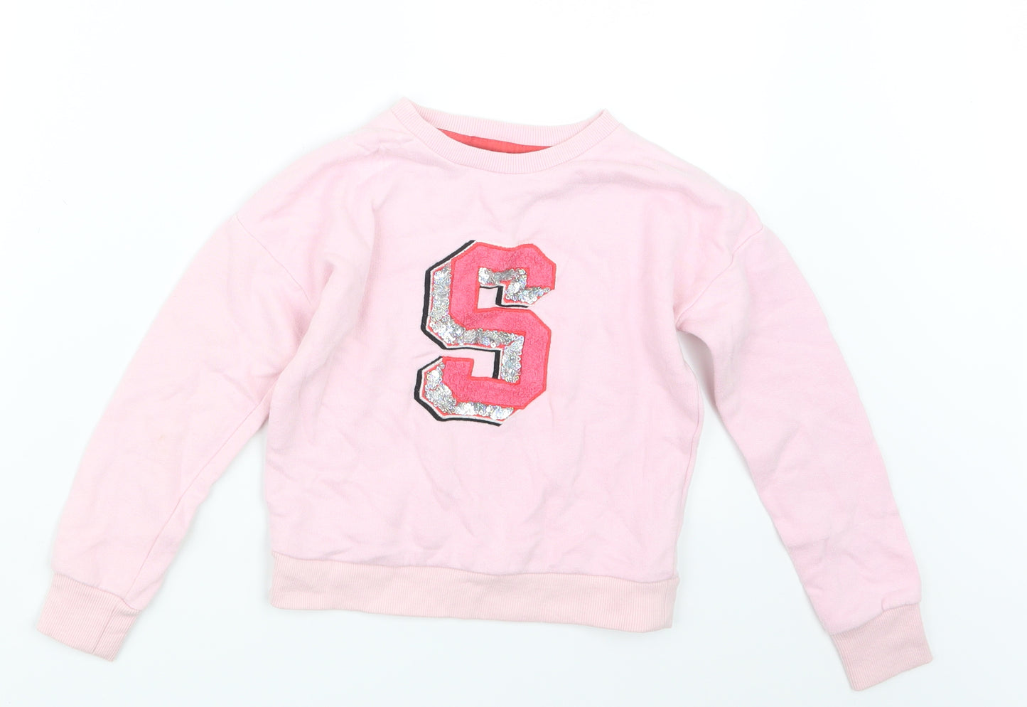 Marks and Spencer Girls Pink   Pullover Jumper Size 6-7 Years
