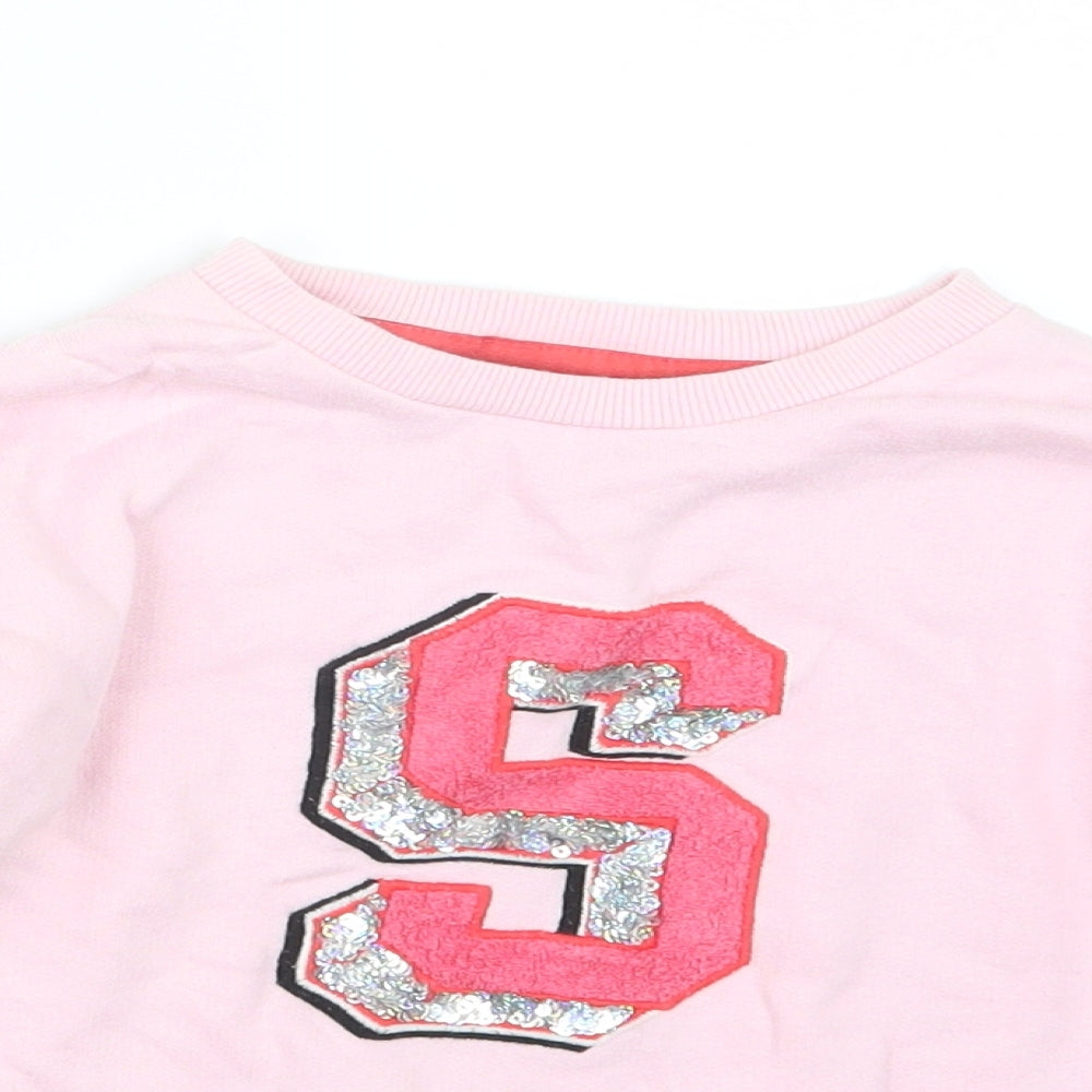 Marks and Spencer Girls Pink   Pullover Jumper Size 6-7 Years