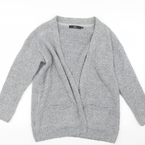Isle Womens Grey  Knit Cardigan Jumper Size 10
