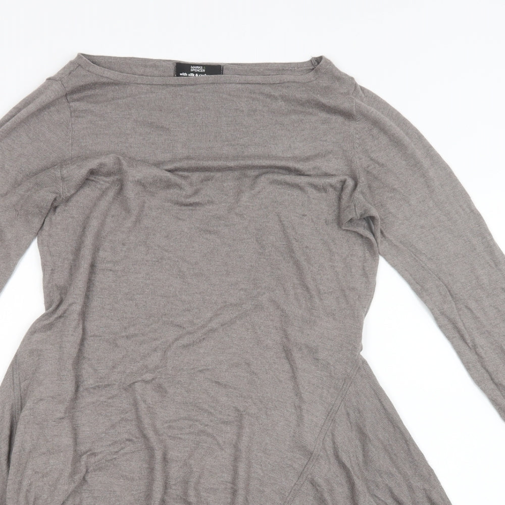 Marks and Spencer Womens Brown  Knit Pullover Jumper Size 8