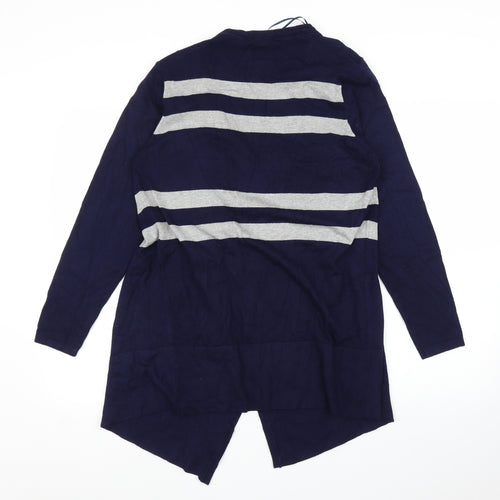 Text Womens Blue Striped  Cardigan Jumper Size M