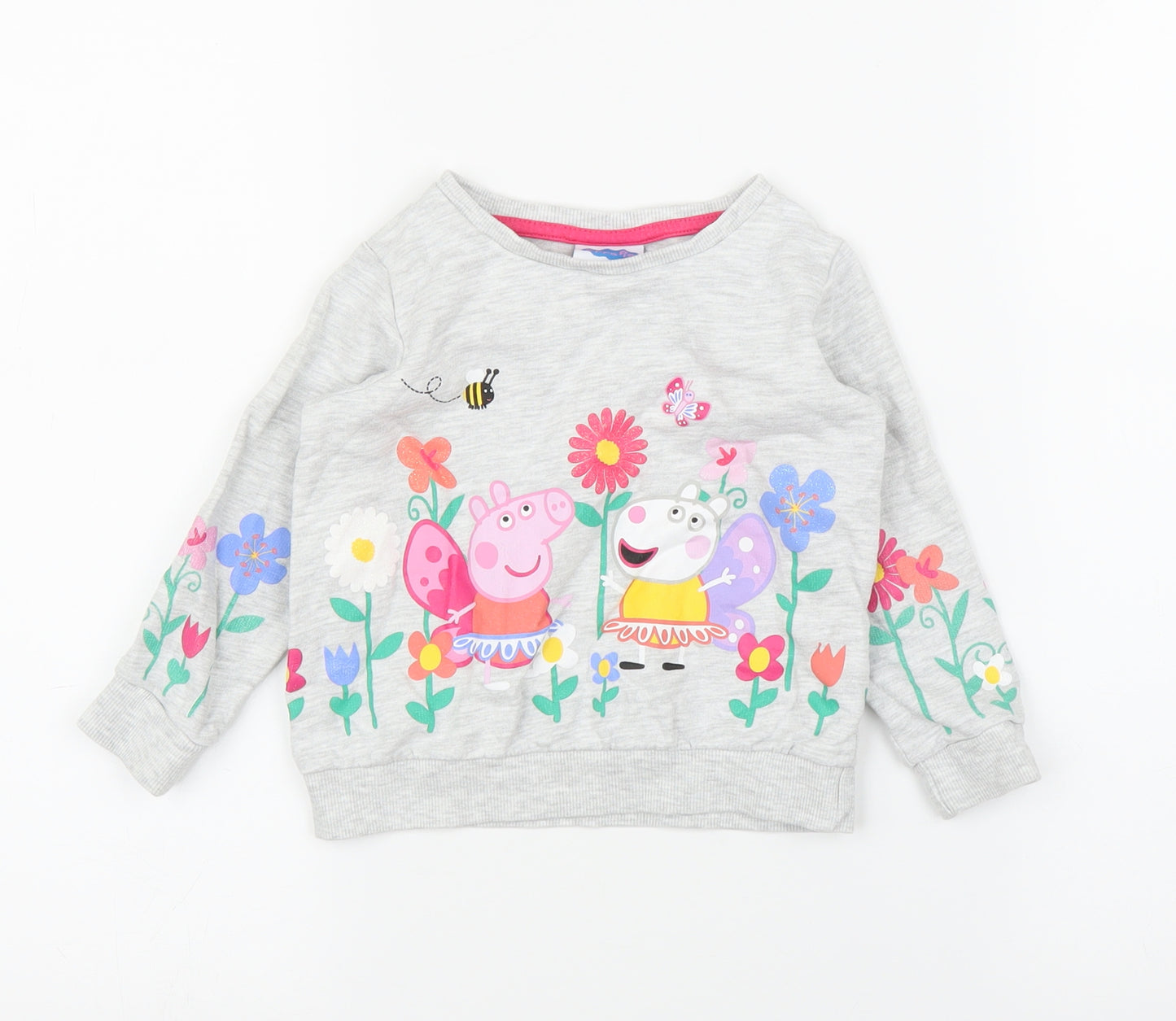 George Girls Grey   Pullover Jumper Size 12-18 Months  - Peppa Pig
