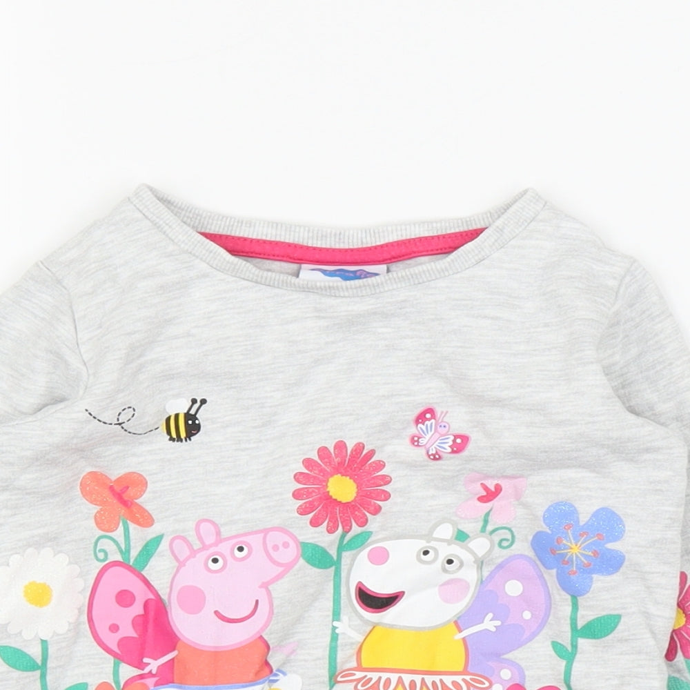 George Girls Grey   Pullover Jumper Size 12-18 Months  - Peppa Pig