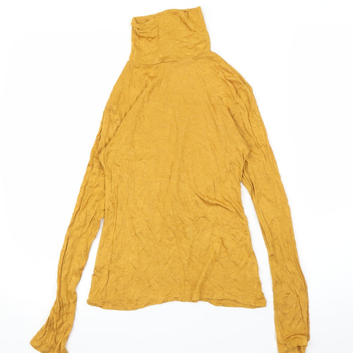 Active Basic Womens Yellow  Rayon Basic T-Shirt Size S
