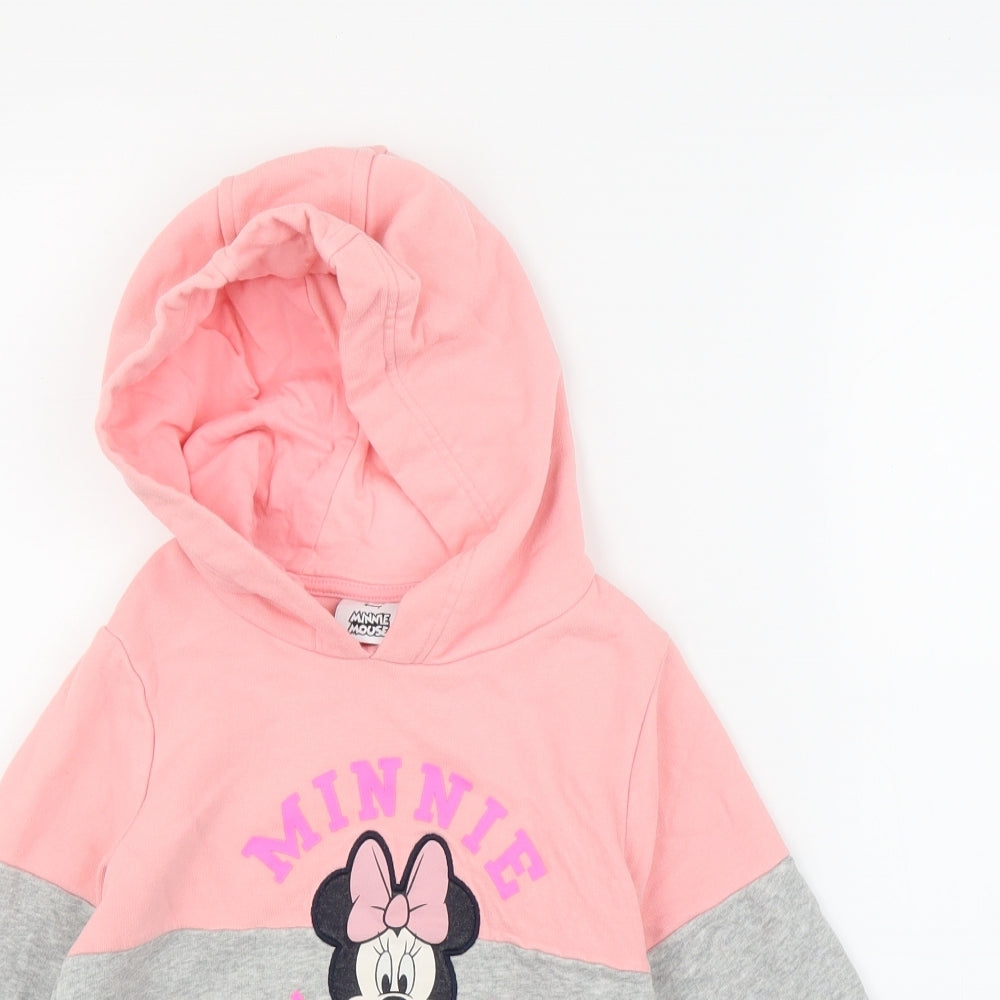 Disney Girls Grey   Pullover Hoodie Size 5-6 Years  - Minnie Mouse