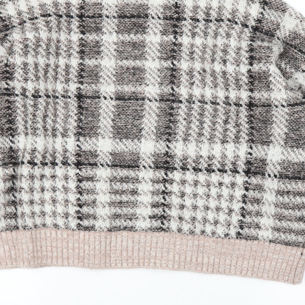 New Look Womens Pink Plaid  Pullover Jumper Size L