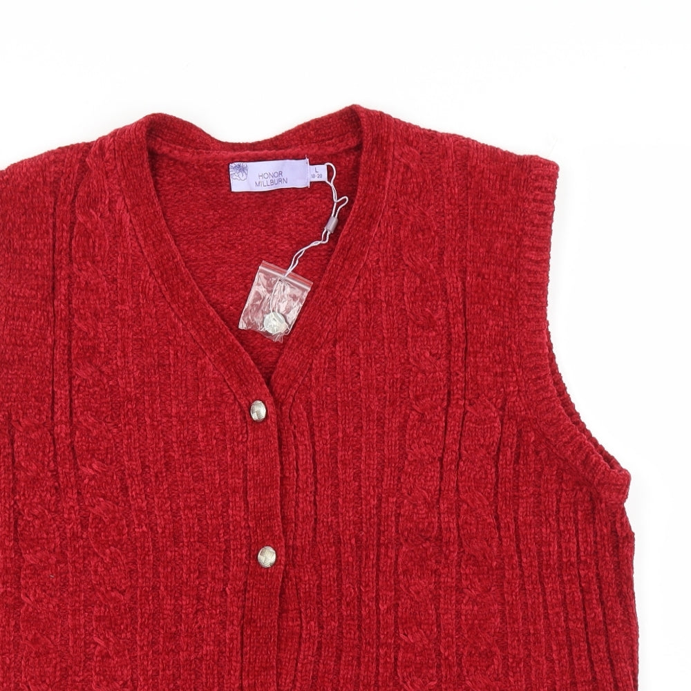 Honor Milburn Womens Red   Cardigan Jumper Size L