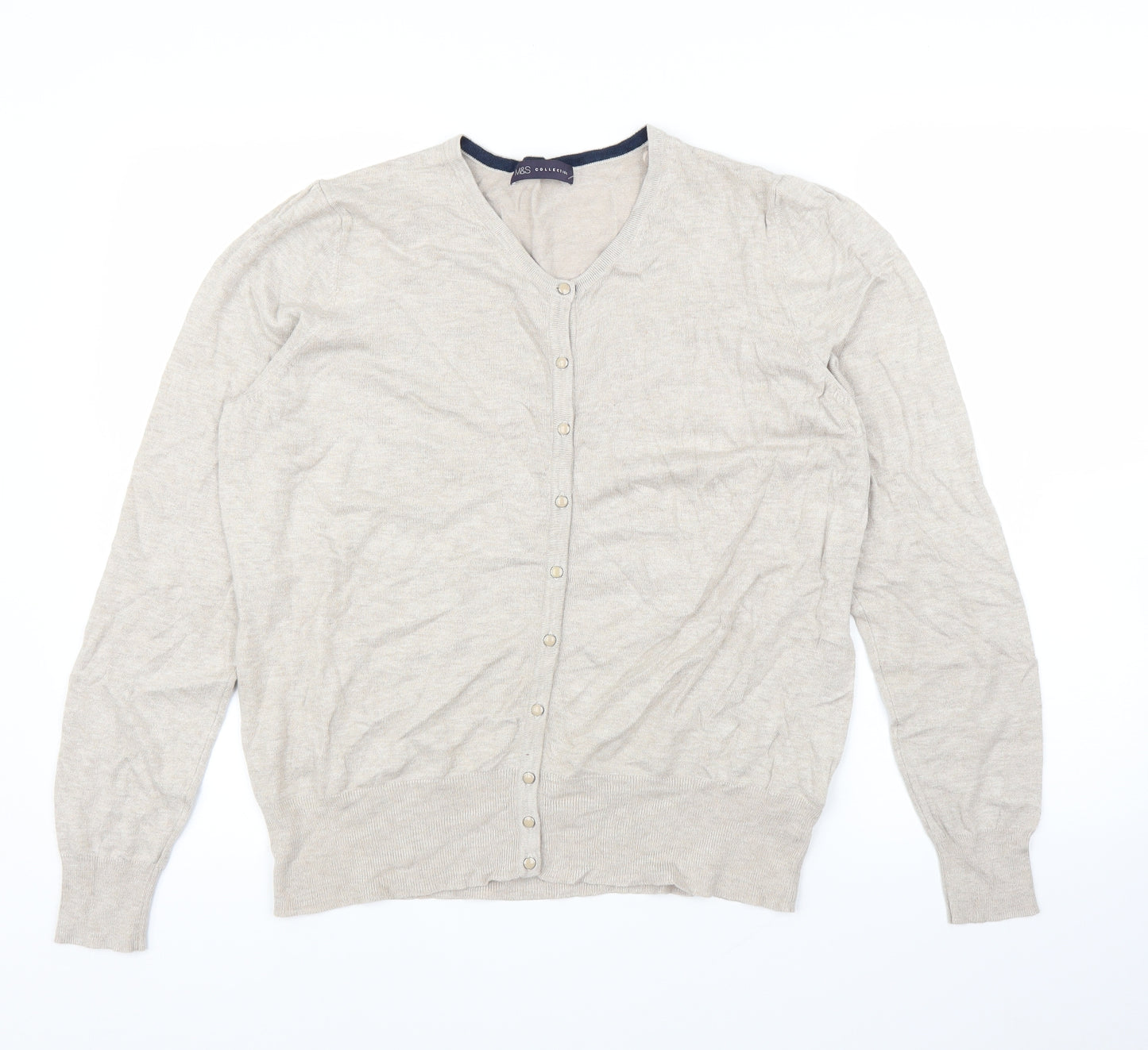 M&S Womens Beige   Cardigan Jumper Size 18