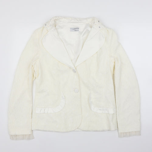 HEINE Womens Ivory Floral  Cardigan Jumper Size 14