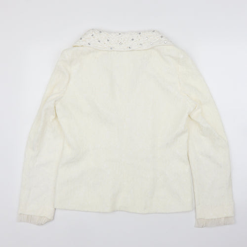 HEINE Womens Ivory Floral  Cardigan Jumper Size 14