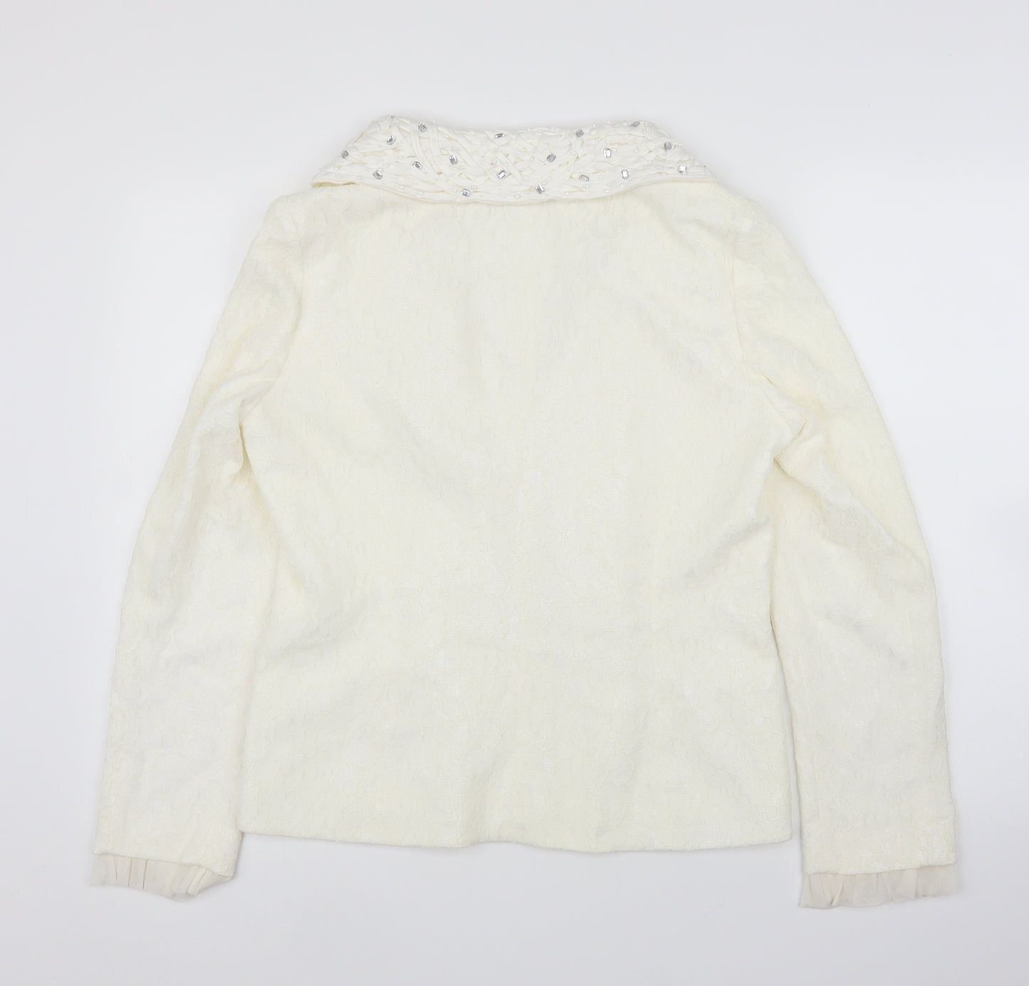 HEINE Womens Ivory Floral  Cardigan Jumper Size 14
