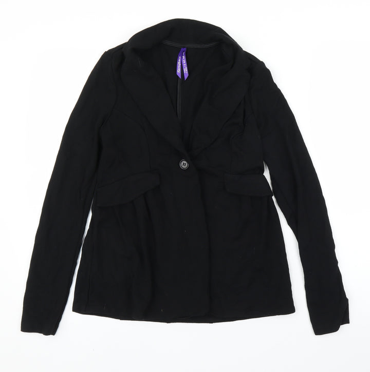 Seraphine Womens Black Rayon Cardigan Jumper Size 8